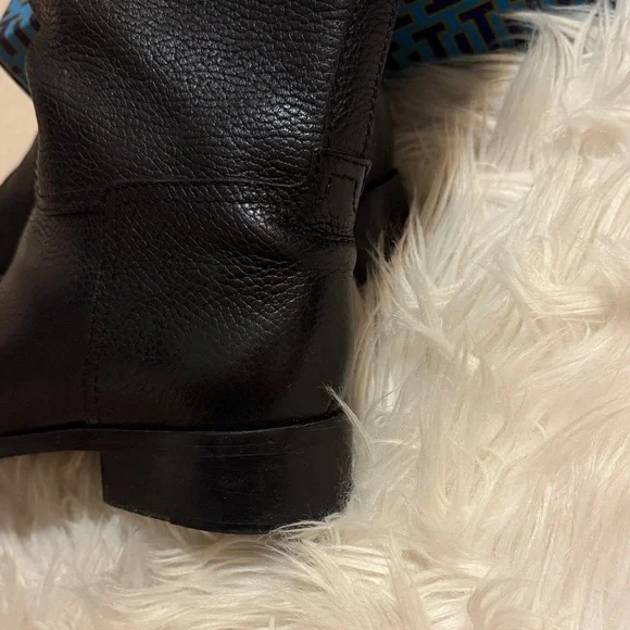 Tory Burch Black Leather Riding Boots Sz 9 - Picture 6 of 12